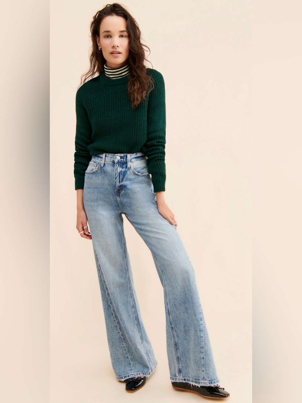 NWT Pistola Ruby High Rise Palazzo Jeans Othello - Size 31 - Picture 2 of 13